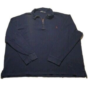 Polo Ralph Lauren Quarter Zip Sweatshirt Navy Mens 3XLT Preppy